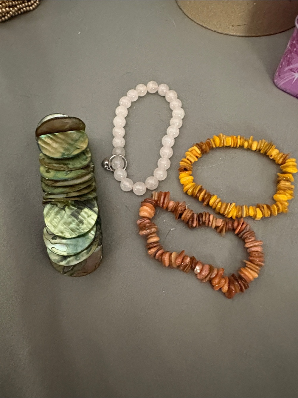 Handmade Multicolor Natural Stone & Shell Bracelet Set